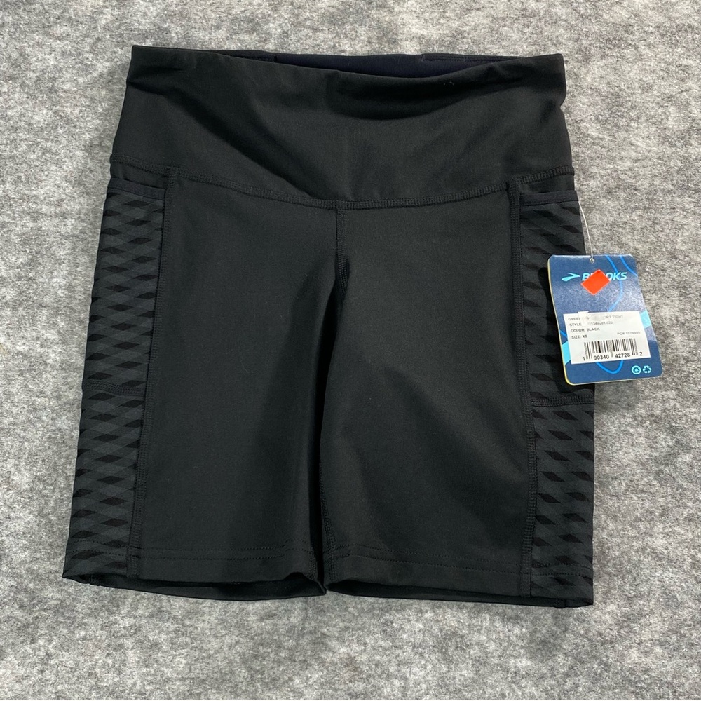 Brooks Womens Black Greek Bike Shorts Tight NWT‎ Size XS